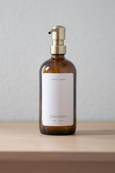 Minimalist Collection - Amber Glass Ivory Hand Wash, Dish Soap or Hand Lotion Dispenser
