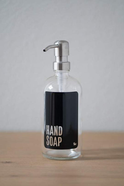 Imperfect Clear Glass Modern Black Hand Soap, Dish Soap, Soap or Lotion Dispenser