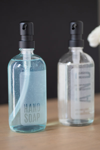 Classic Collection - Clear Glass Laser Etched Classic Hand Soap or Dish Soap Dispenser