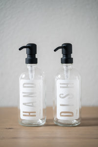 Imperfect Clear Glass Classic White Hand Soap or Dish Soap Dispenser