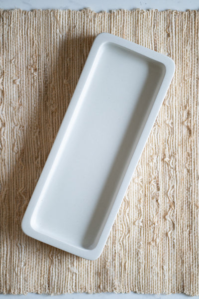 Large White concrete soap dispenser tray