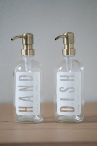 Imperfect Clear Glass Classic White Hand Soap or Dish Soap Dispenser