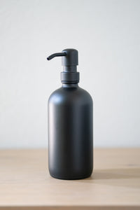 Matte Black Glass Soap and Lotion Dispenser