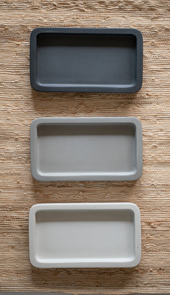 Concrete kitchen soap bottle tray