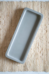 Large handmade grey concrete soap bottle tray